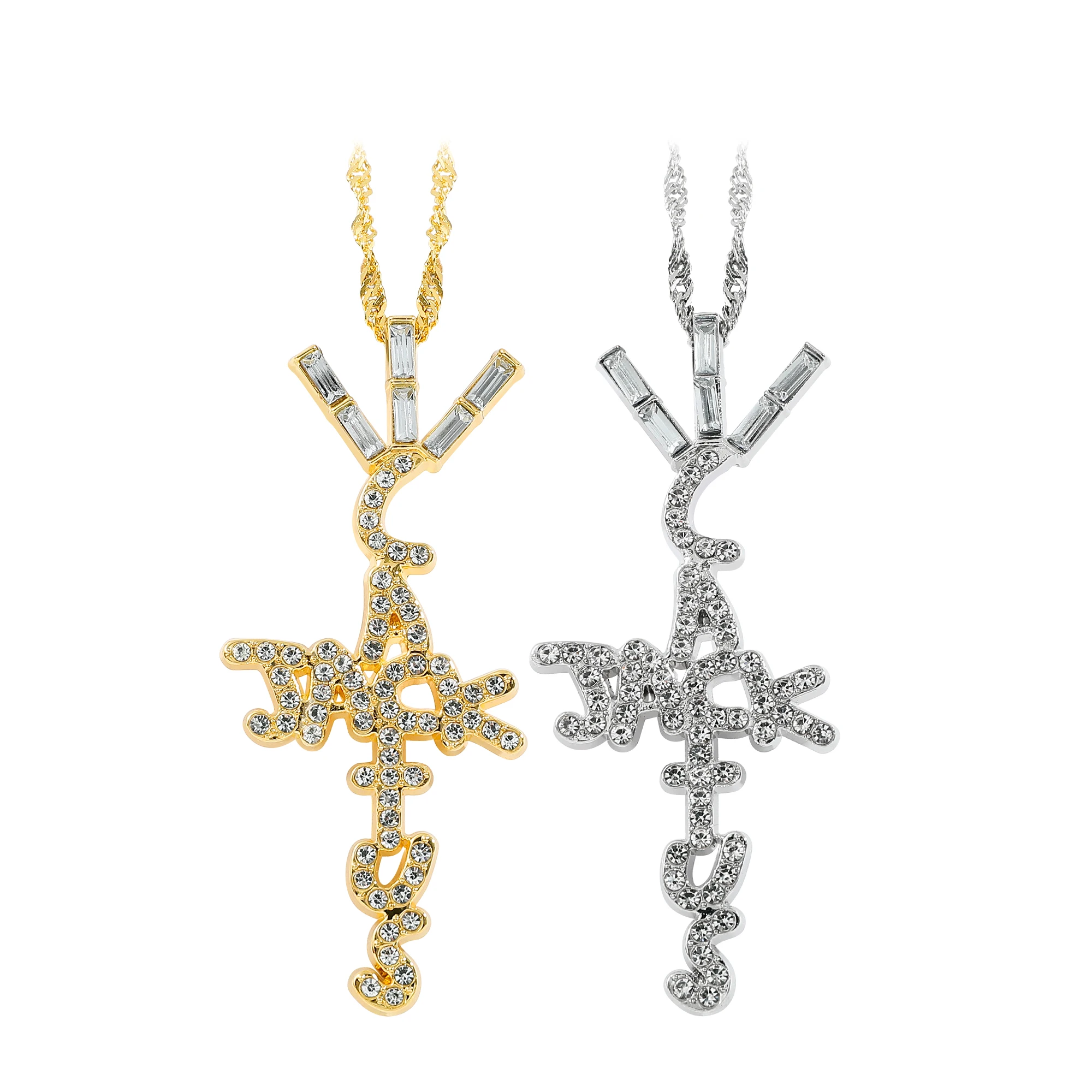 Goth Cactus Jack Pendant Necklace with Cubic Zircon Plated in Gold & Silver  Colors Hip Hop Jewelry for Men And Women Kpop Style - AliExpress 36