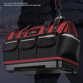 DELIXI 1680D Oxford tissu sac à outils étui rigide robuste professionnel étanche électricien Portable stockage sac à outils organisateur