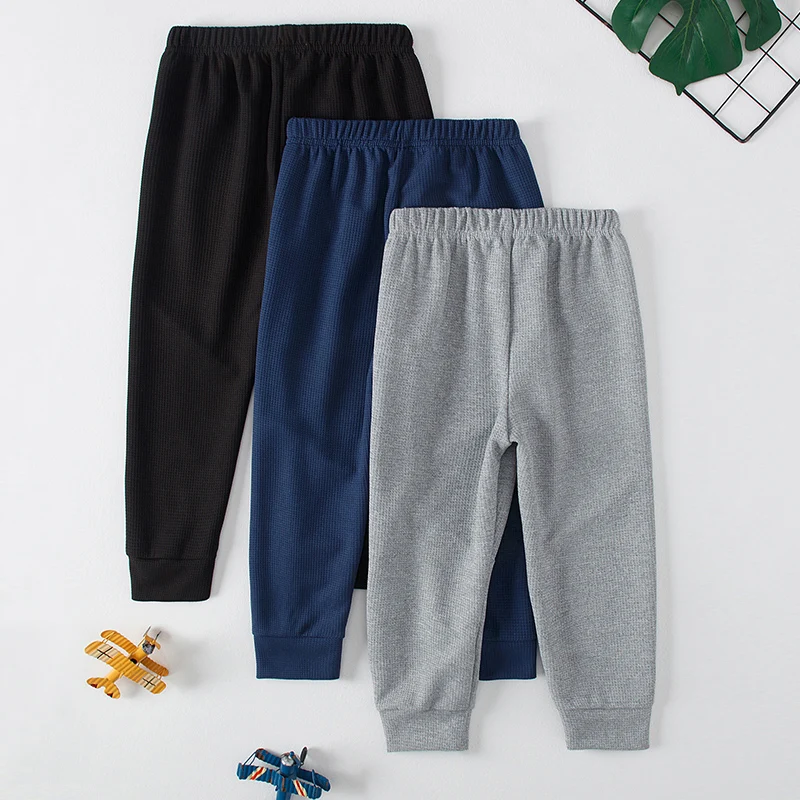 1/3 pezzi pantaloni sportivi in tinta unita waffle per bambini ragazzi pantaloni casual Joker Harun pantaloni da corsa in vita elastica pantaloni moda per ragazze