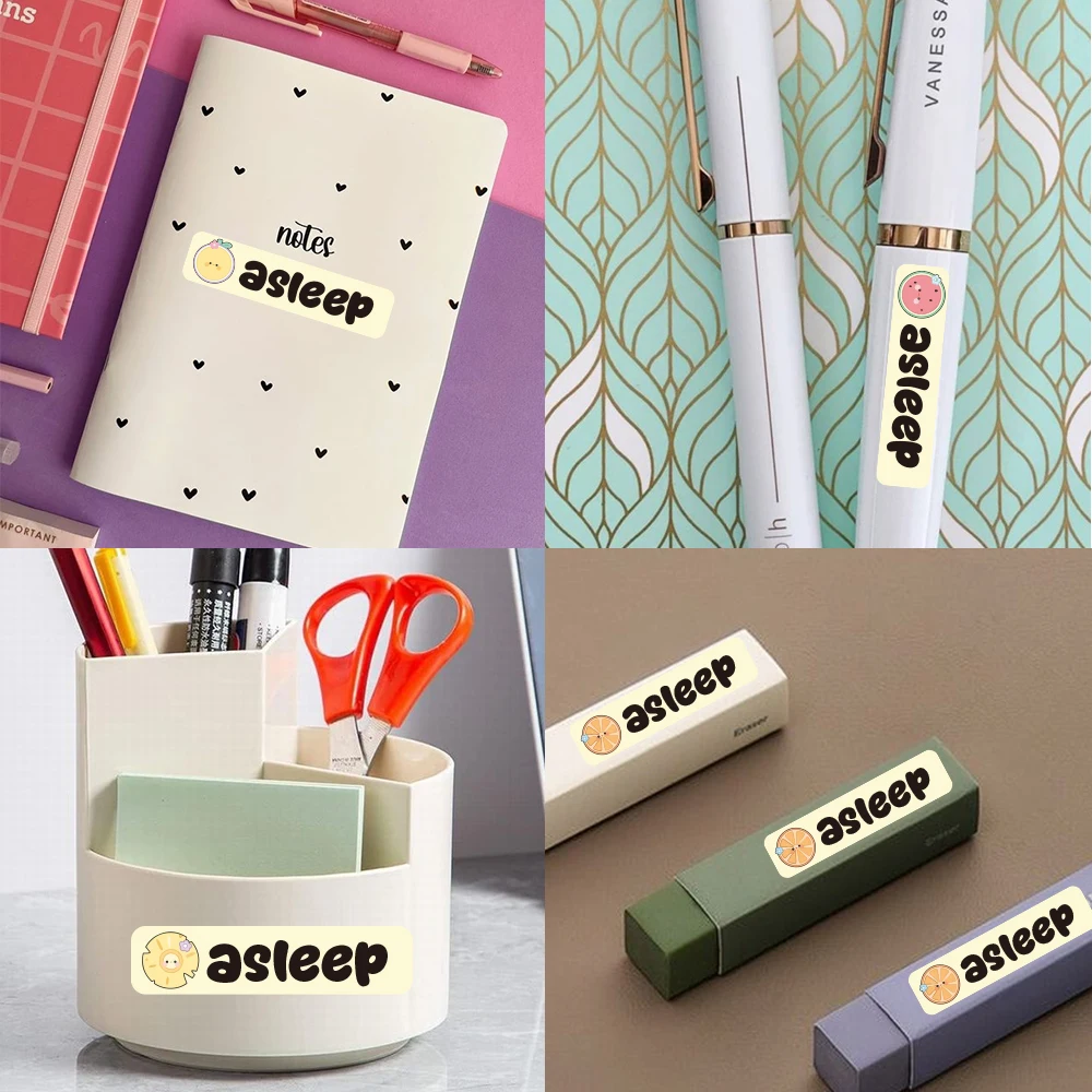 Custom Fruit Name Sticker,Transparent Waterproof Stickers for Kids,diy Name Labels for School Bag Bottles Pen Box  Mug Uniform