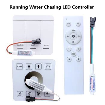 Horse Race พิกเซล LED Strip Controller DC12-24 RF แผงสัมผัสไร้สายสําหรับ WS2811 วิ่งน้ําไหล Horse Race Strip Light