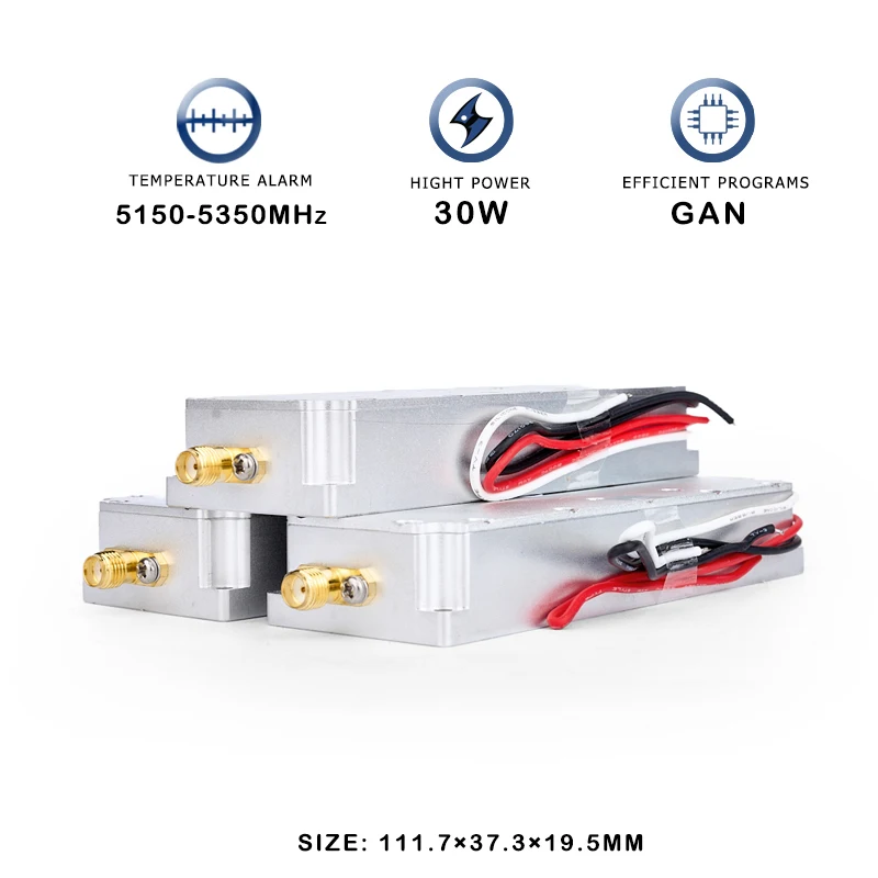 30W 5.2G 5150-5350MHz GAN modulo RF Anti-Drone FPV UAV Autel Mavic 3 Counter PA amplificatore di potenza segnale Jamming Defense System