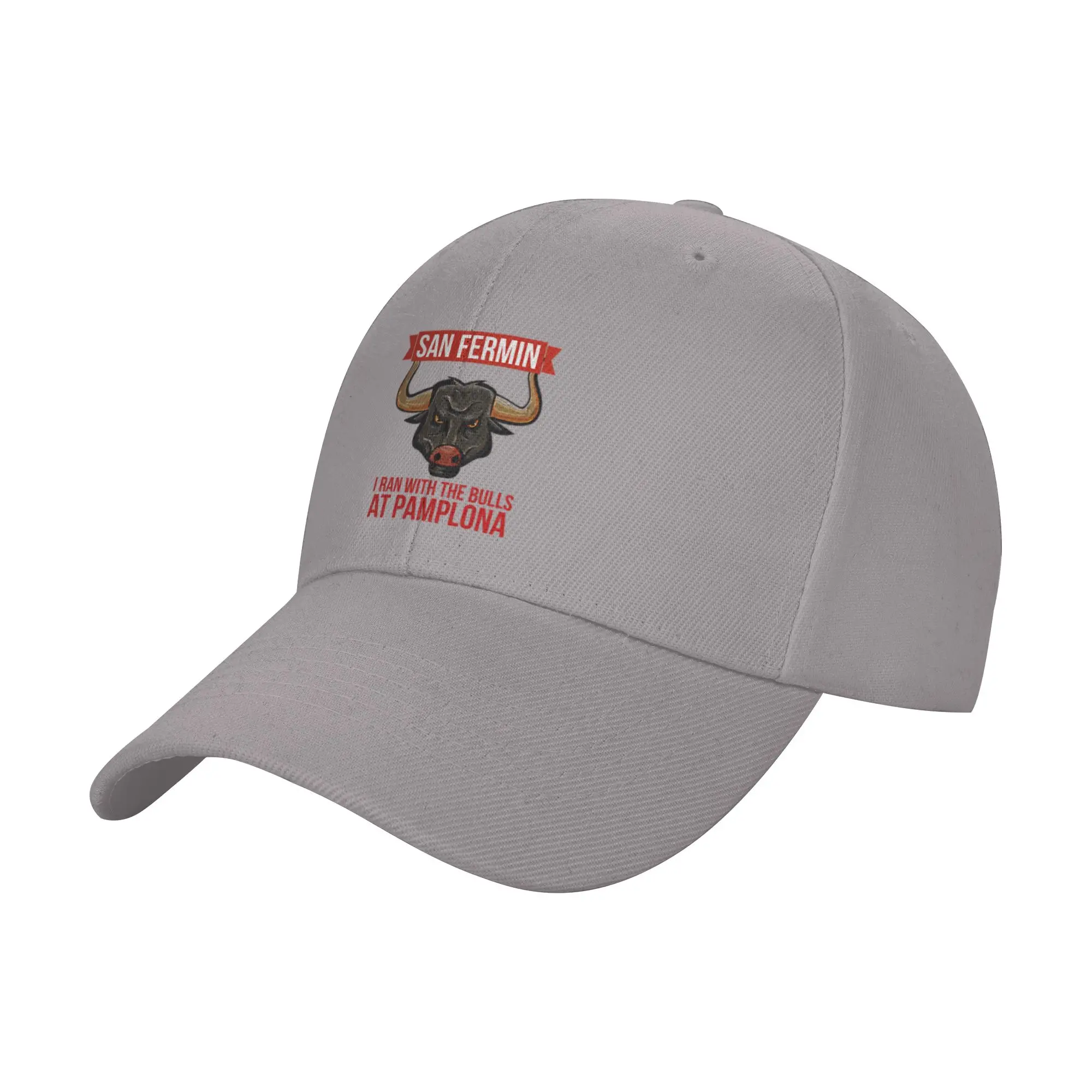 Hot Sale San Fermin Running With The Bulls Festival Pamplona July Sticker Baseball Cap  Leisure Golf Cap  Yard Work Golf Cap