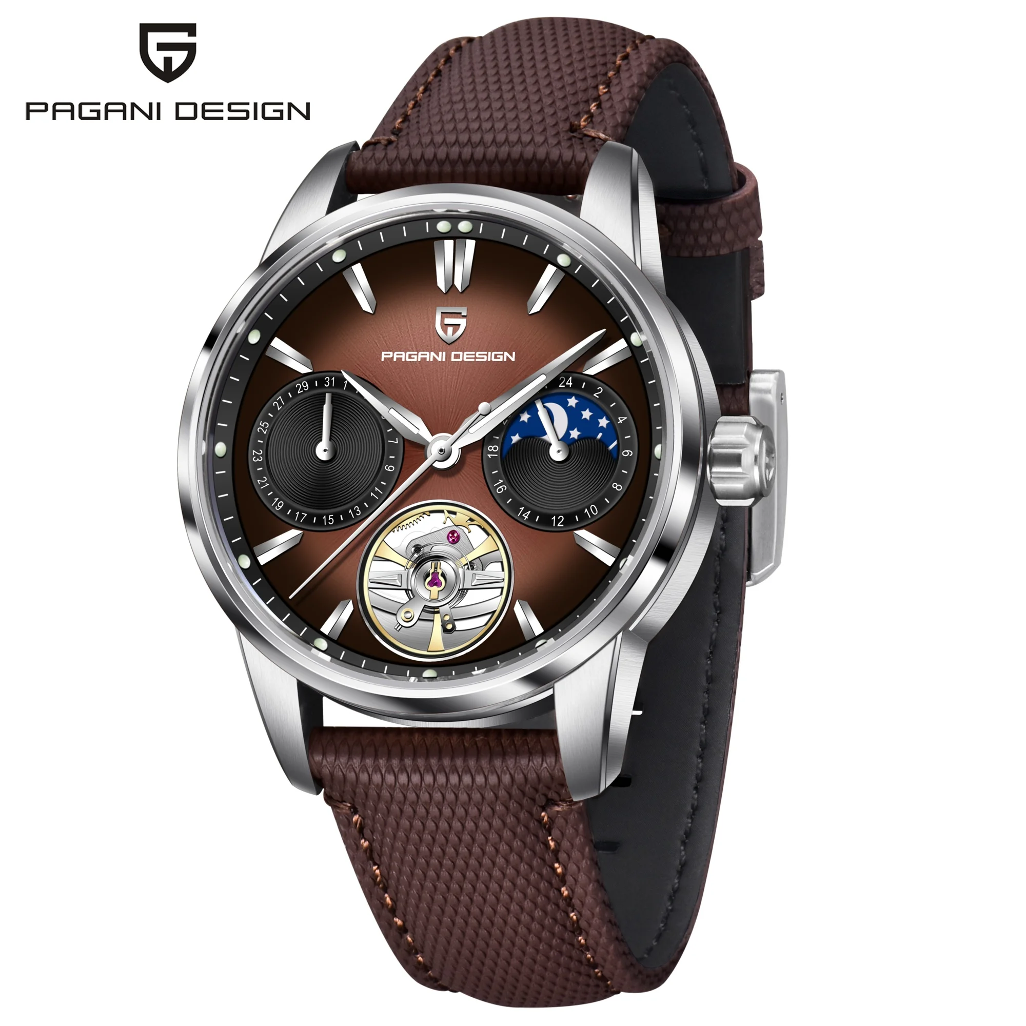 PAGANI DESIGN 2026 Heren Mechanisch Horloge E3255Y 41mm Saffierglas Roestvrij Staal Kalender Waterdicht Reloj Hombre - afbeelding 1