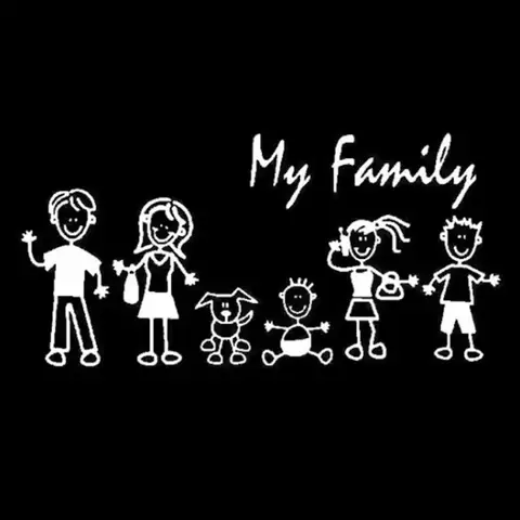 Family Car Decal Window Sticker Stick Figure Kid Baby Cat Dog Pet Bumper My Mom