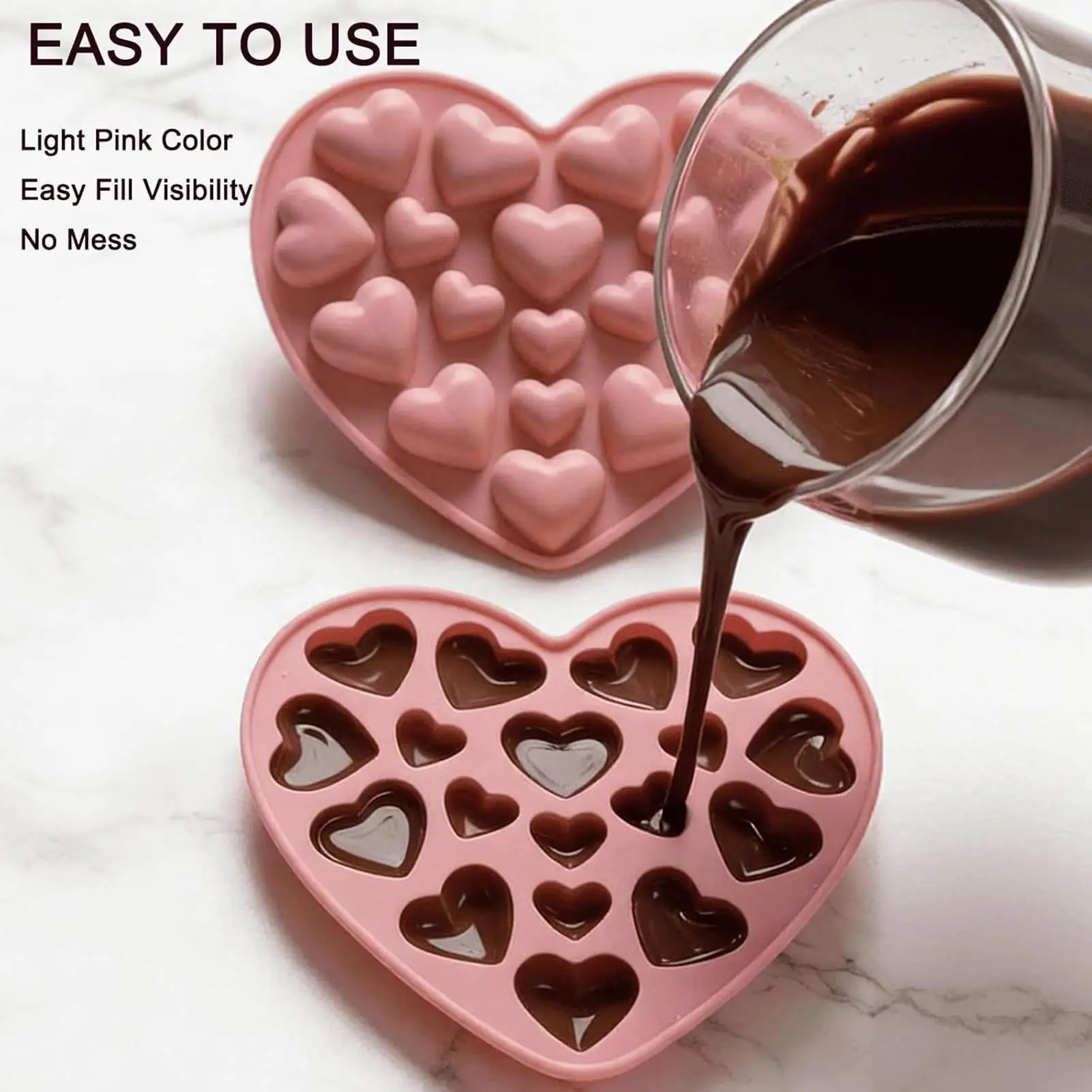 3pcs Heart Shaped Silicone Mold 18 Cavities Food Grade Silicone Mould Valentine Chocolate Molds For Candies Jellies Valentines