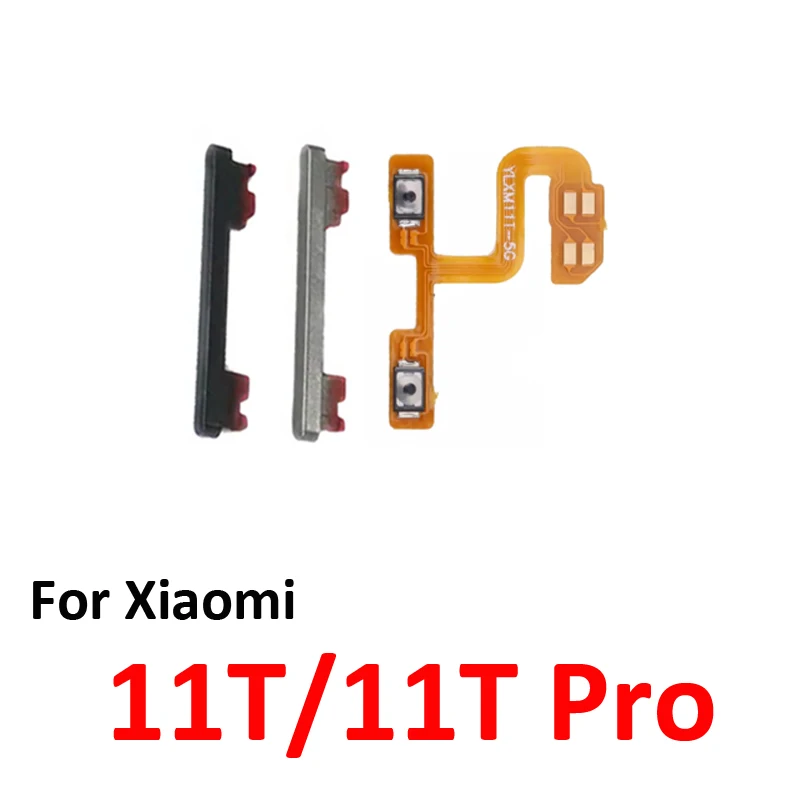 For Xiaomi MI 11T Pro 5G Phone New Housing Power Volume Button On Off Up Down Key Internal Flex Cable Repair Parts Grey Silver image 2