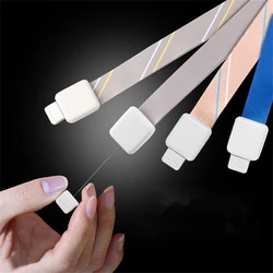 Retractable Polyester Lanyard For Id Name Card Holder Business Card Badge Holder Neck Strap Stripe Solid Office Supplies