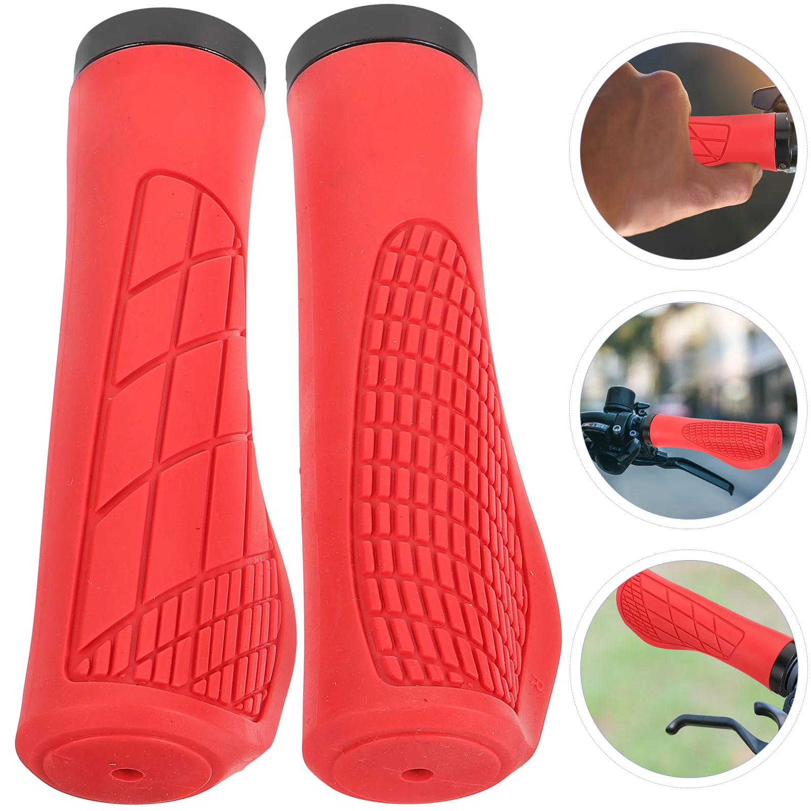 

Strong Support Bike Handlebar Grips Outdoor Accessories Meatball Comfortable Covers Red Bicycle Rubber Supplies Mountain