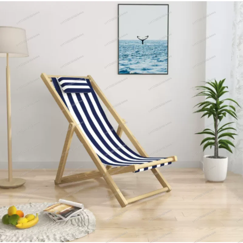 Beach folding lounge chair lunch break portable balcony home leisure canvas outdoor chair simple