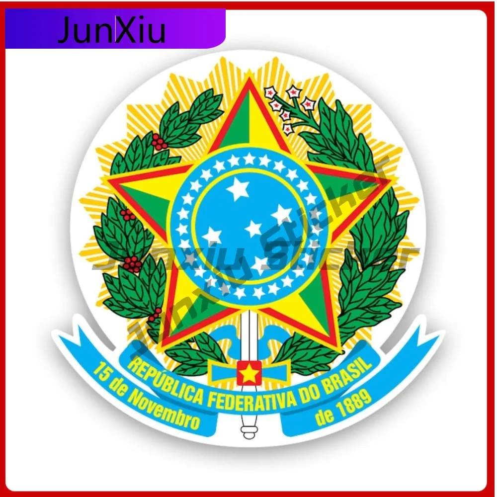 

Brazilian Coat Of Arms Sticker Waterproof Cool Car Waterproof Vinyl Decal For Door Trim Unique Protection Protection Creative