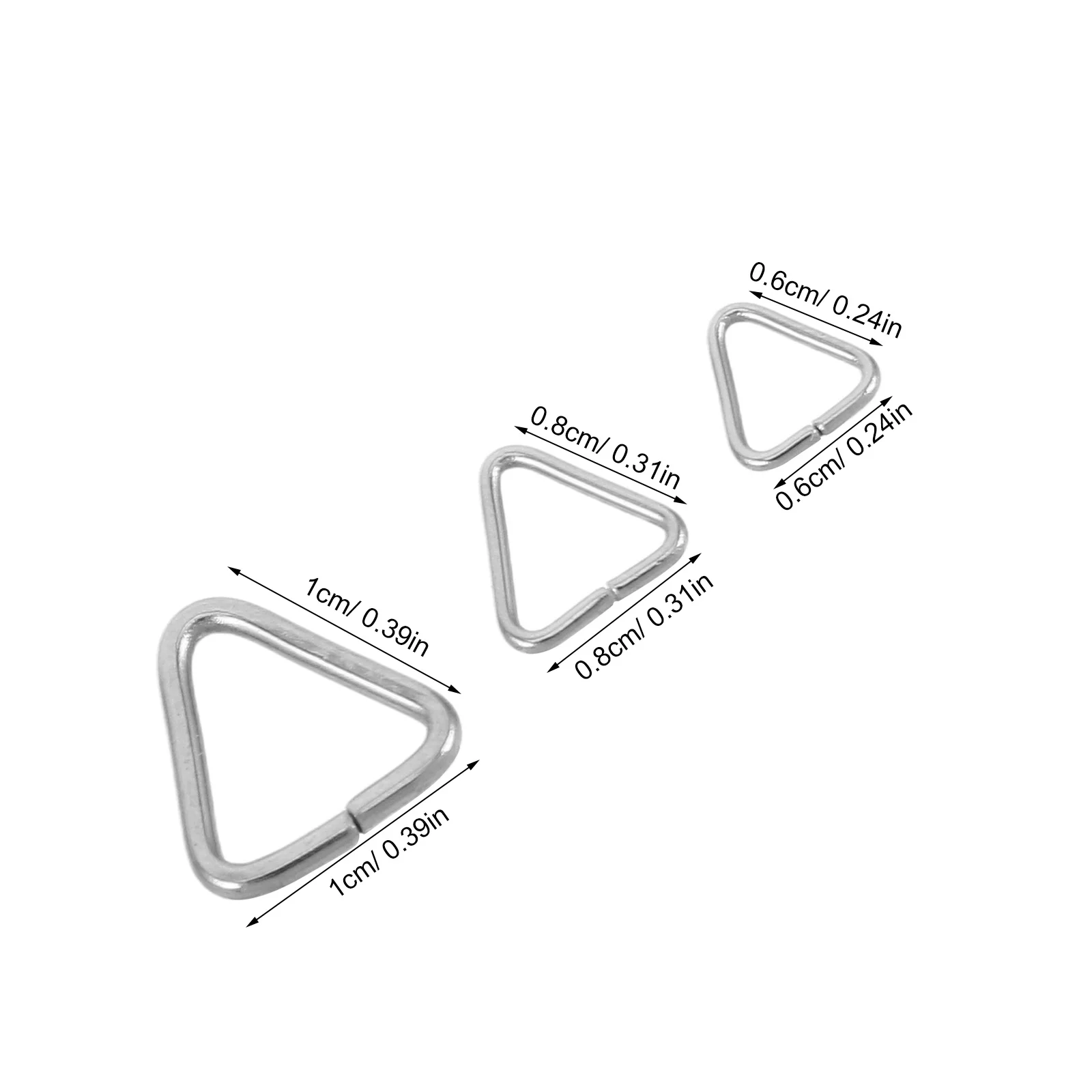 240Pcs Stainless Steel Triangle Jump Rings Triangle Open Hook Connectors for DIY Jewelry Making Pendant Clasp Connectors