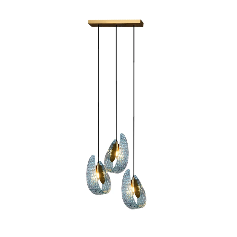 Sailing In Blue Ocean G9 Artistic Glass LED Hanging Lamps Lustre Pendant Light Suspension Luminaire Lampen For Dinning Room