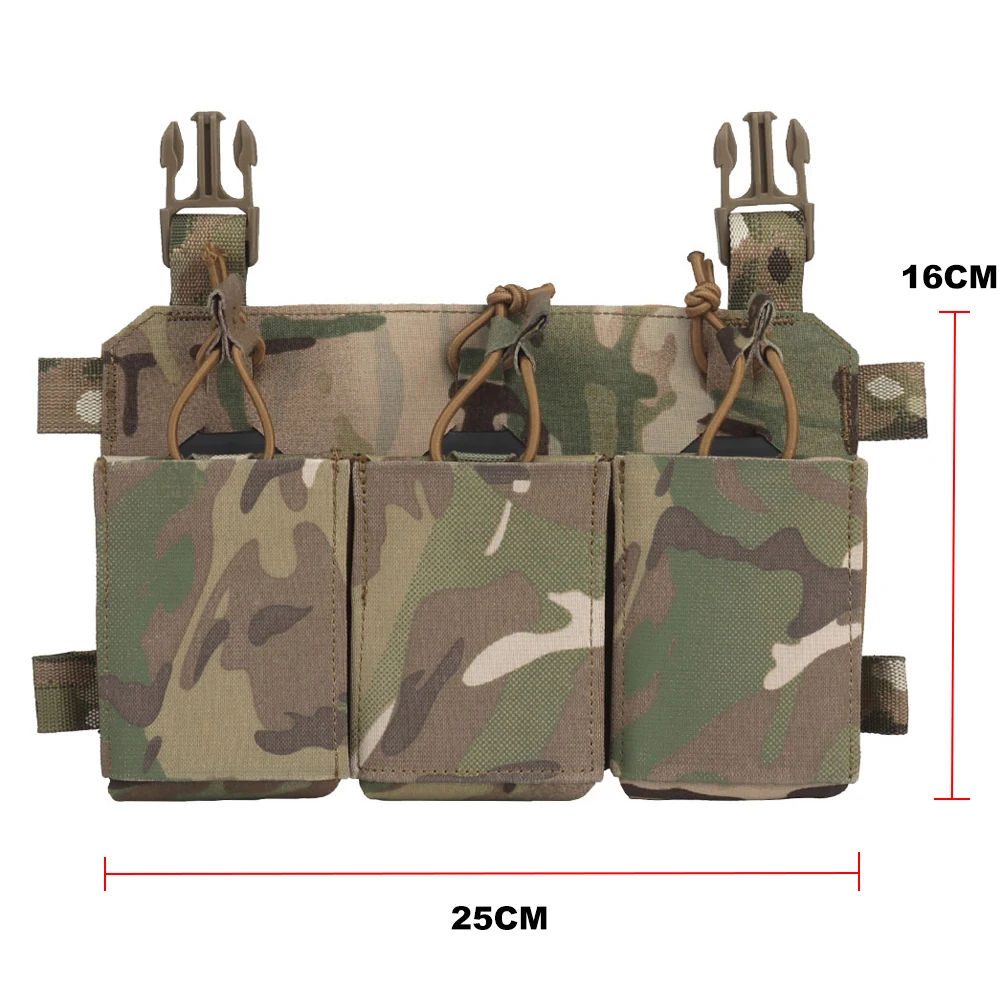 Tactical Magazine Pouch Triple 5.56 7.62 Pistol Rifle Mag Pouch With Nylon Support Holder Army Hunting Vest Chest Rig Accessory