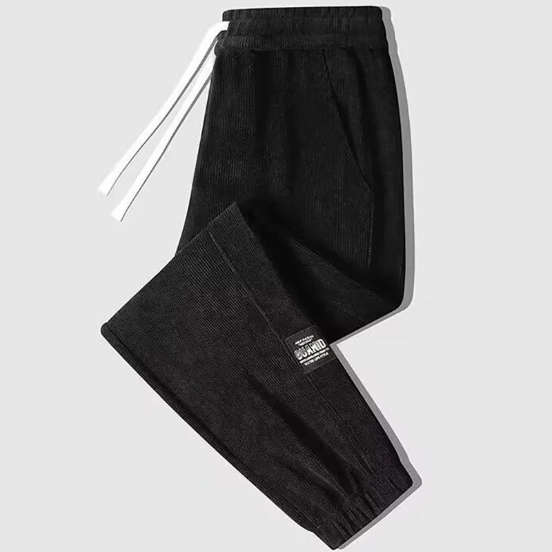 الرجال التكنولوجيا الصوف التطريز Sweatpants فضفاض سروال قصير بنطال رياضي الذكور الخريف عادية سراويلي حريمي فضفاض الرياضة الحرارية بنطلون
