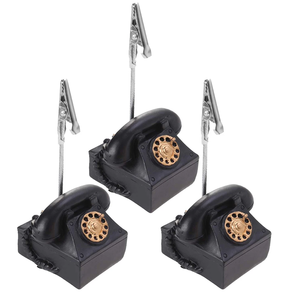 

3 Pcs Resin Place Card Holder Multi function Memo Picture Clip Convenient Note Folder Business Card Display Table Number Holder