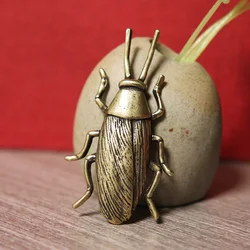2022 New Design Bronze Insect Cockroach Figurines Miniatures Tea Solid Pet Funny Beetle Craft Collection Desktop Small Ornaments
