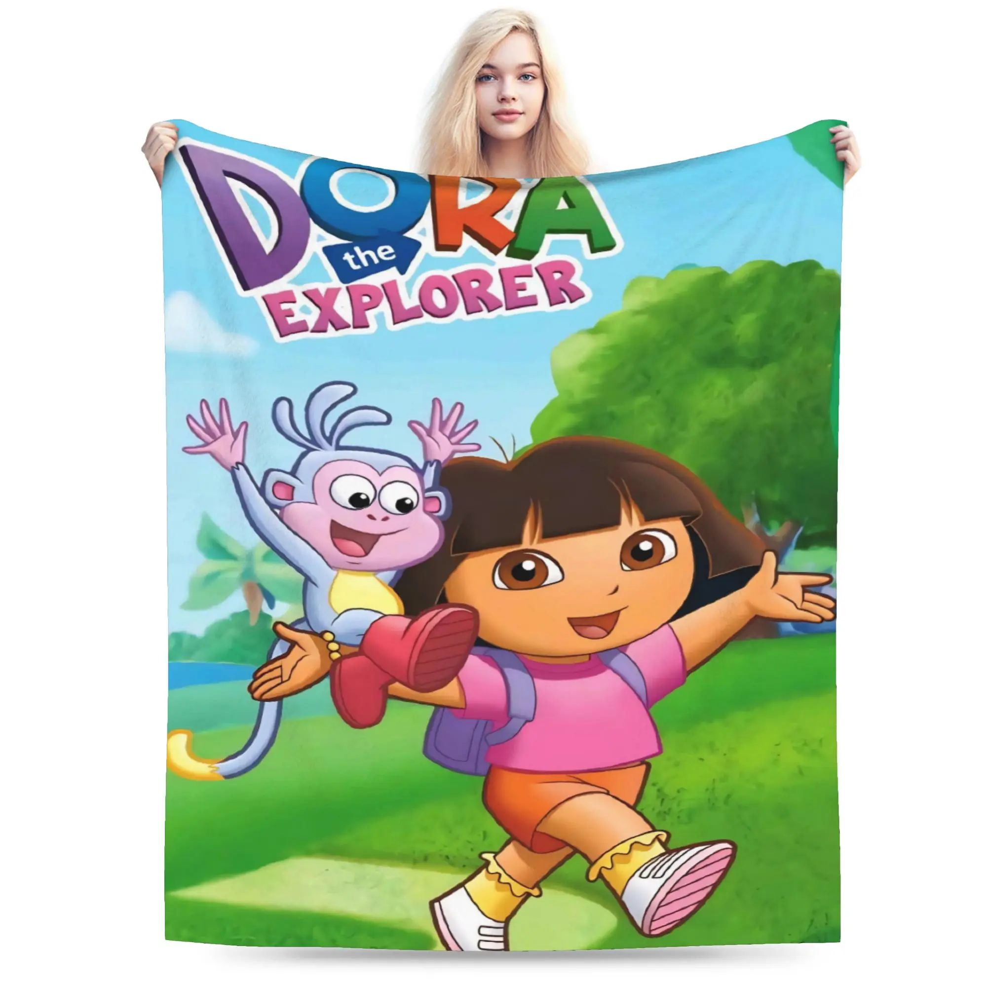 D-Doras The Explorers Throw Blanket for Couch  Soft Fuzzy Plush Blanket 50x60 Inch Multiple Sizes Bedspread for All Seasons