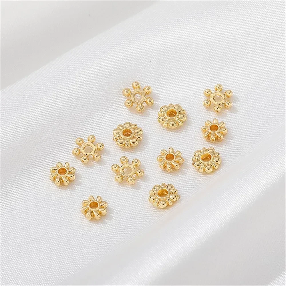 14K vergulde sneeuwvlok partitie pruimenbloesem verspreide kralen handgemaakte DIY armband ketting sieraden materiaal accessoires