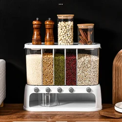 Wall-Mounted Cereal Dispenser Transparent Grain Storage Holder Sealed Rice Tank and Jar Container for Kitchen