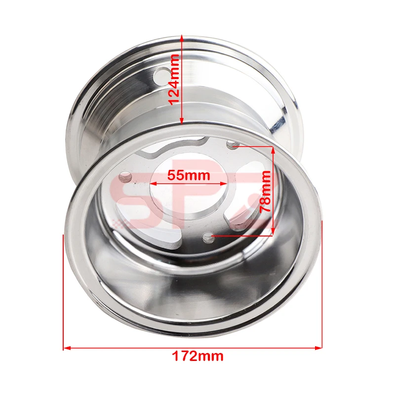 6 inch Aluminum Wheel Hub 145/70-6 13x5.00-6 13x6.50-6 ATV 3 hole Vacuum rims for 110-125cc Go-Kart ATV