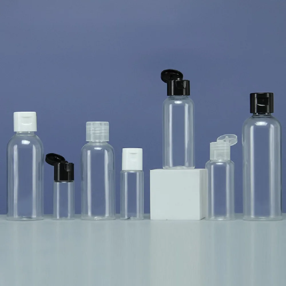 5ml 10ml 15ml 20ml 25ml 30ml フリップトッププラスチックボトル PETローションサンプルボトル ディスペンシングボトル