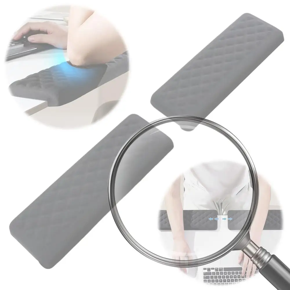 2 Pcs L-Shaped Memory Foam Elbow Pillow Ergonomic Desk Edge Cushion Desk Elbow Pad Keyboard Wrist Rest Pad for Gaming and Office