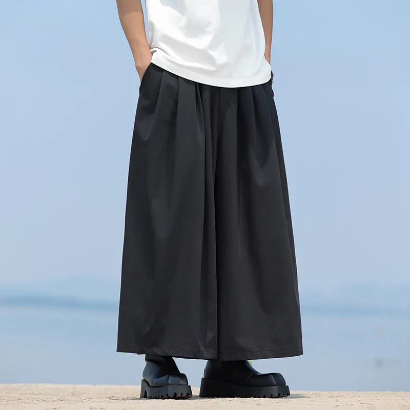 M-5XL Plus Size Men's Casual Streetwear Pants Loose Wide Leg Harem Pant Japanese Harajuku Kimono Trousers Elastic Waist XXXXXL