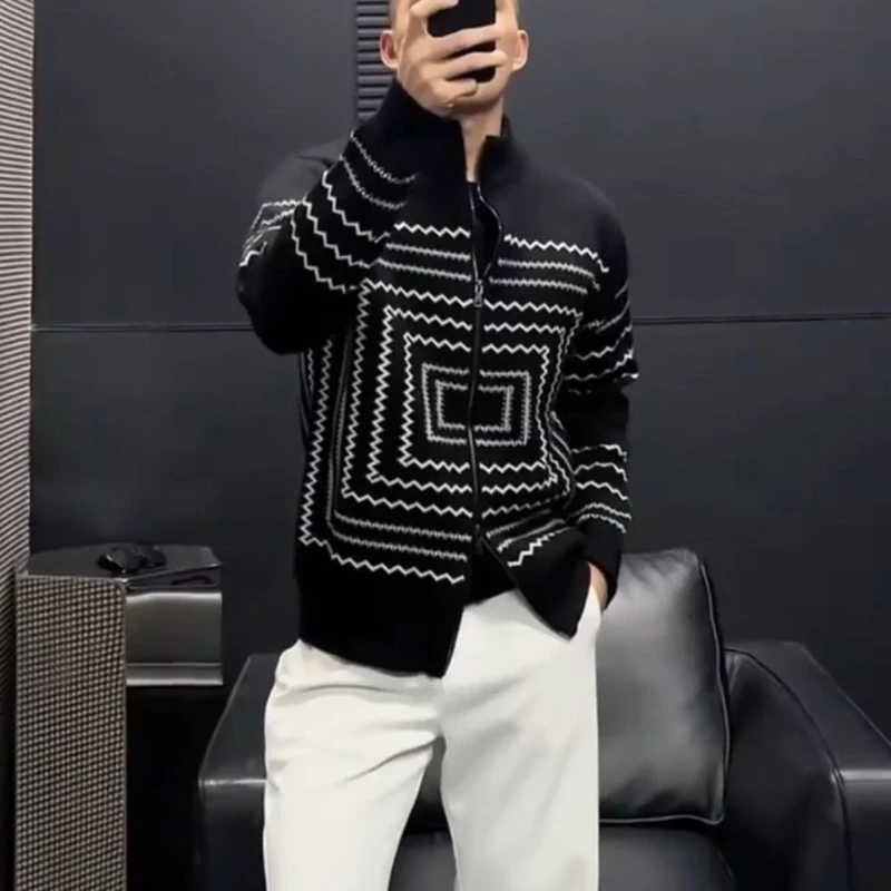 Men's Spring Autumn Cardigan Sweater Knit Button Niche Design Simple Premium Comfortable Casual Soft Brand Fashion Harajuku New