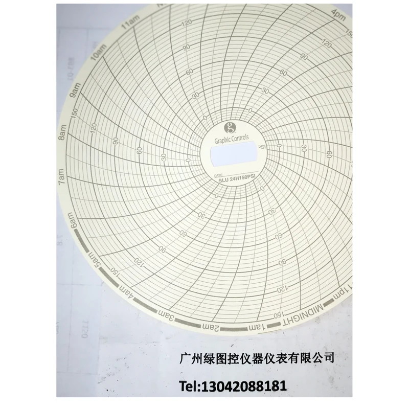 مسجل مخطط الضغط SUPCO CR87P ورق الرسم البياني 24h500PSI مخطط 24 ساعة 500 رطل لكل بوصة مربعة