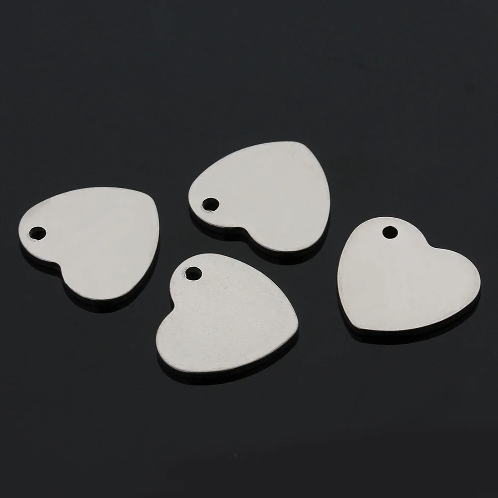 

50pcs Heart Shaped Pendant Necklace Women Jewelry Durable Stainless Steel Elegant Gift Idea Accessories Silver Color