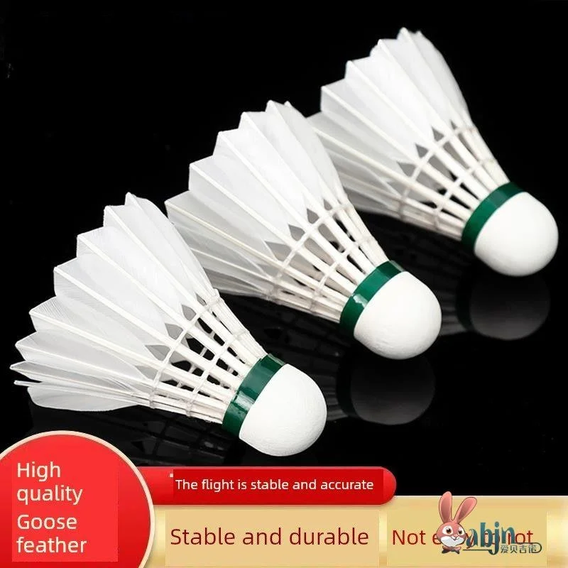 

Durable Goose Feather Badminton Shuttlecocks 12 Packs Windproof Crack Resistant for Indoor Outdoor Matches And Training