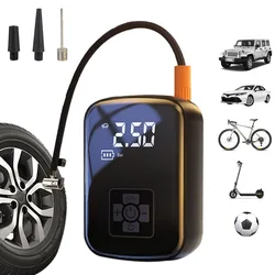 Wireless Tire Inflatable Pump LCD Display Car Electrical Air Pump Mounted Motorcycle Bicycle Ball Inflator Compressor Portable