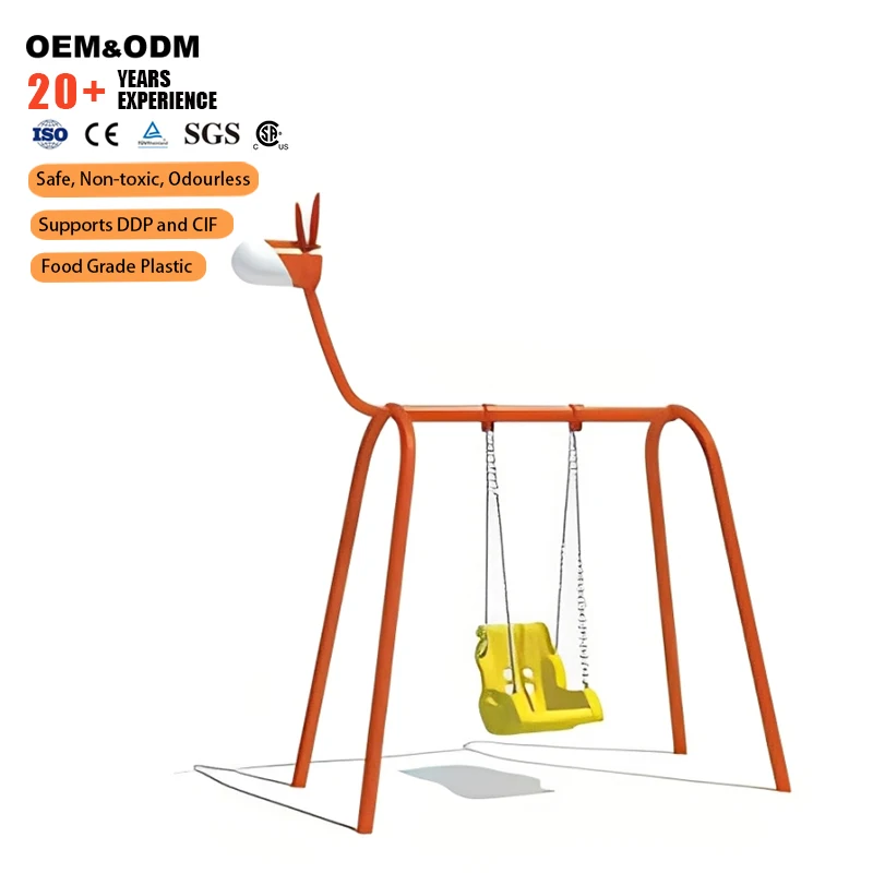 Conjunto de balanço infantil de metal, personalizado de fábrica, de alta qualidade e seguro, para jardim ao ar livre, parque infantil, casinha de brincar
