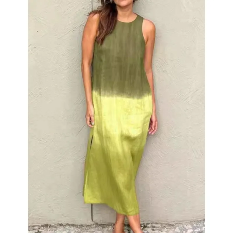 فساتين نسائية طويلة متدرجة بدون أكمام فستان عشاء ريترو برقبة على شكل حرف v فستان مثير للحفلات من Indianos فستان طويل مطبوع فساتين سهرة