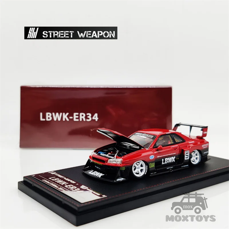 

Street Weapon 1:64 LBWK GTR ER34 red open version Diecast Model Car