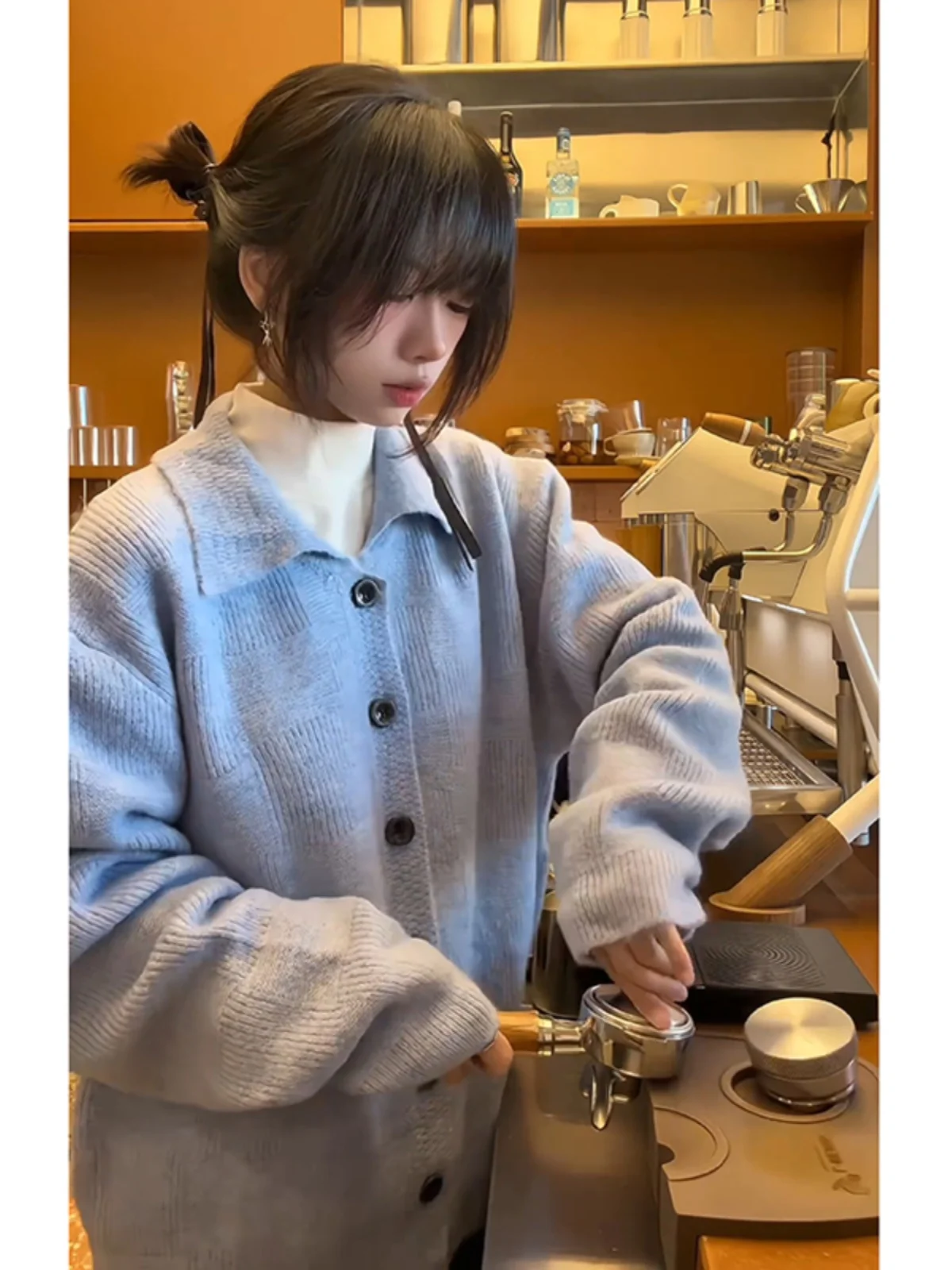 

Мужской вязаный кардиган в клетку с воротником Cleanfit, осенне-зимняя повседневная одежда, свободный крой, модная верхняя одежда с длинными рукавами