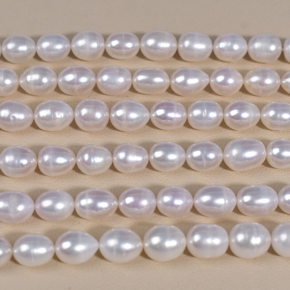 Large Rice Shape Natural Freshwater Pearl Beads High Grade Loose Beads for DIY Jewelry Making & Craft Supplies Accessories