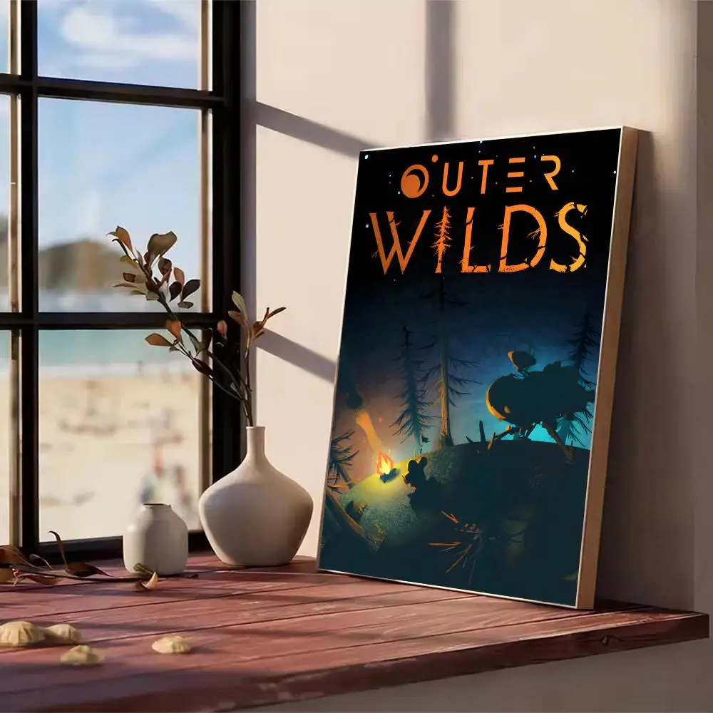 لعبة فيديو O-Outer Wilds اللوحة الخط HD طباعة تجعد الحرة جدارية الفن صور لغرفة المعيشة ديكور جدران المنزل قماش