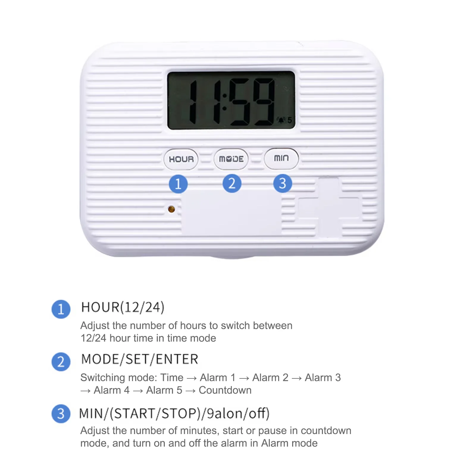 Портативная умная коробка для таблеток, напоминания по времени, 6 отделений, органайзер для таблеток, электронный футляр для таблеток с таймером, сигнализация 5 групп