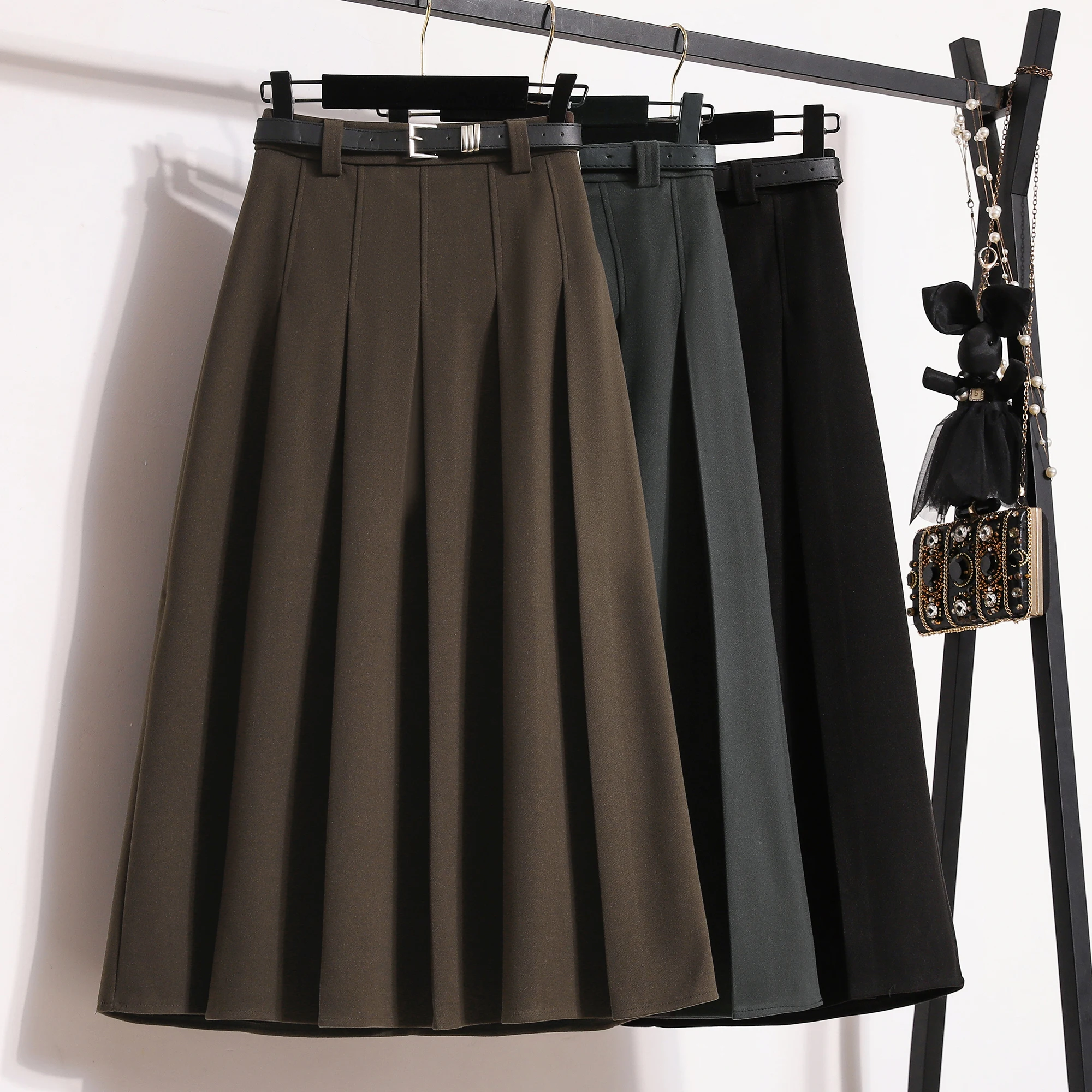 Hohe Taille Anzug Sle A-linie Rock frauen Frühling Herbst Neue ular Rock plus Größe Schmeichelhafte f Rock