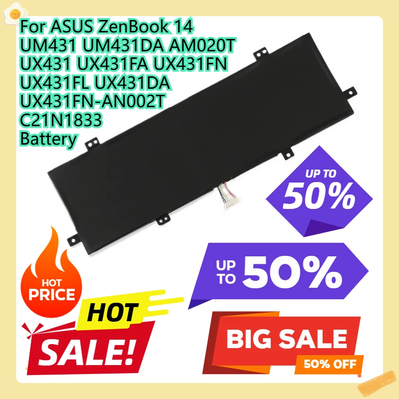 

Для ASUS ZenBook 14 UM431 UM431DA-AM020T UX431 UX431FA UX431FN UX431FL UX431DA UX431FN-AN002T C21N1833 аккумулятор