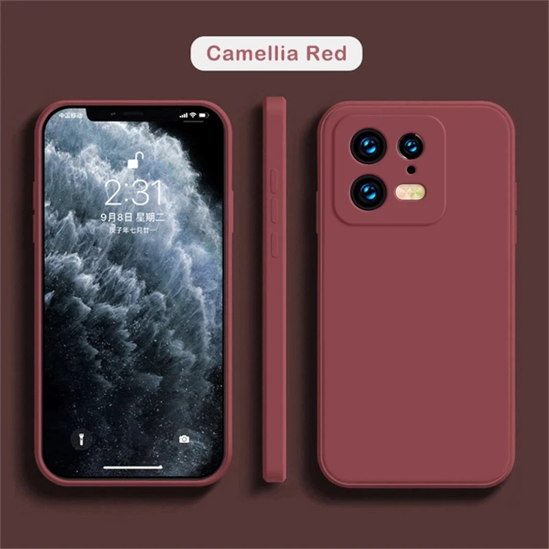 Mi 13 Mi13 Pro Ultra Case Original Square Liquid Silicone Phone Cases For Xiaomi Mi 13 Mi13T Pro Mi14 12 12x 13T Soft Cover