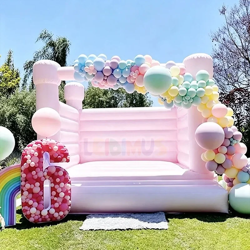 Commercial Party Rental White Bounce House with Ball Pit Wedding Bouncer Inflatable Castle Water Slide Pool