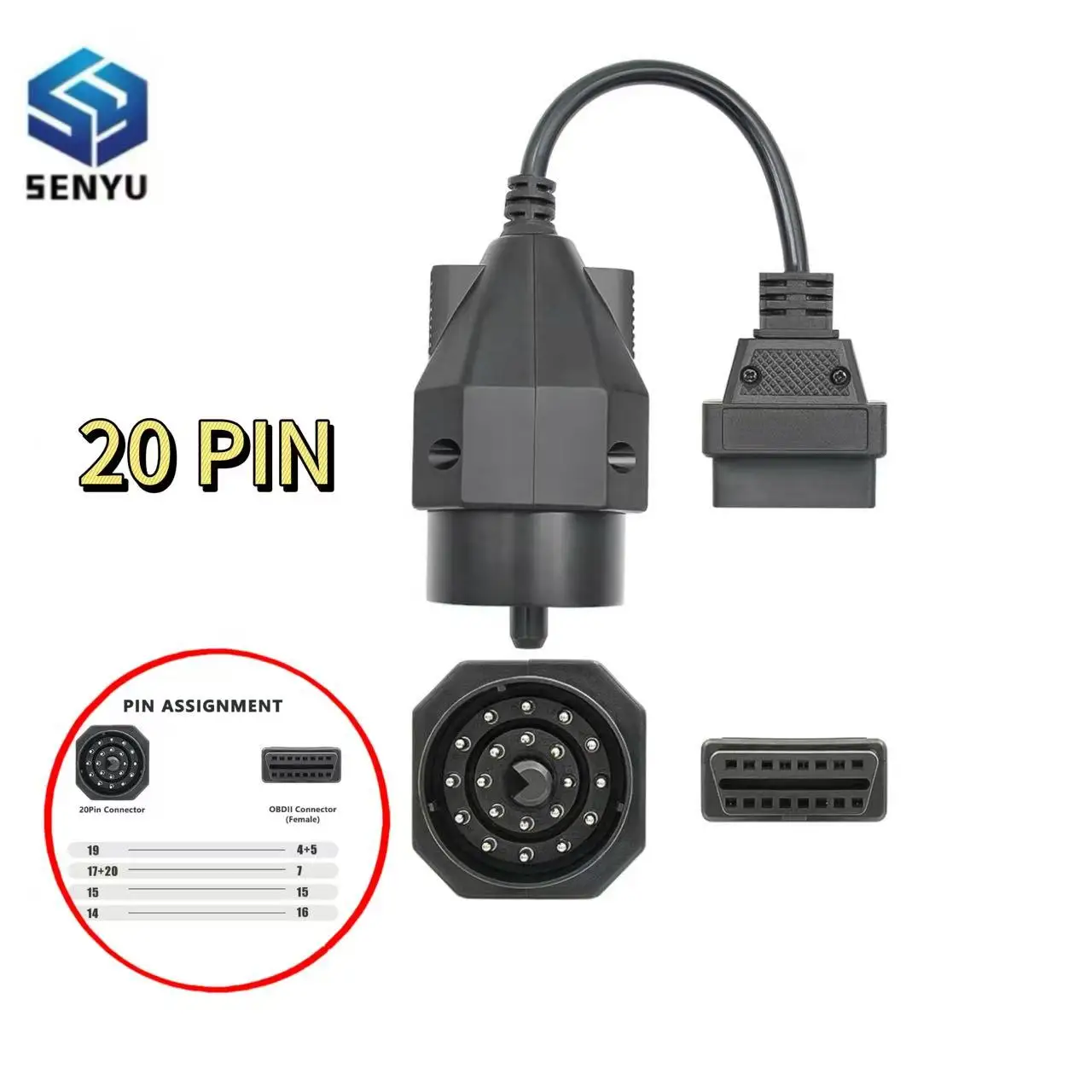 

Кабель OBD2 20-контактный, удлинитель OBD2 на 16-контактный OBD2 для E36, E39, X5, Z3, адаптер OBD2, инструмент для диагностики автомобиля