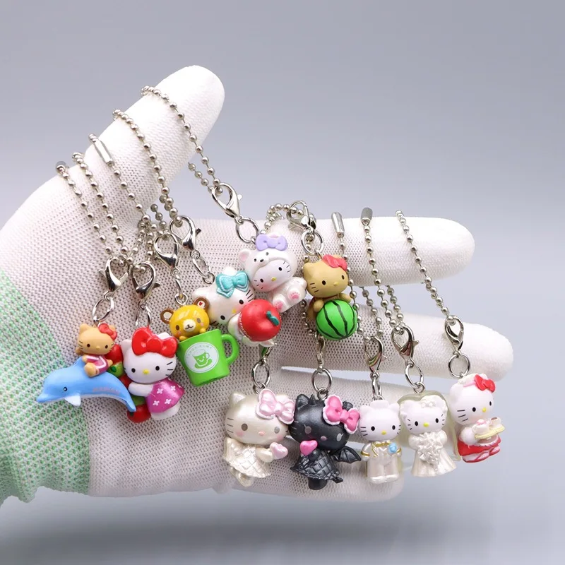 

Милый розовый брелок-ангел с бантом, Hello Kitty, мультяшный японский дельфин, боксер, подвеска Hello Kitty, аксессуары, подарок на день рождения