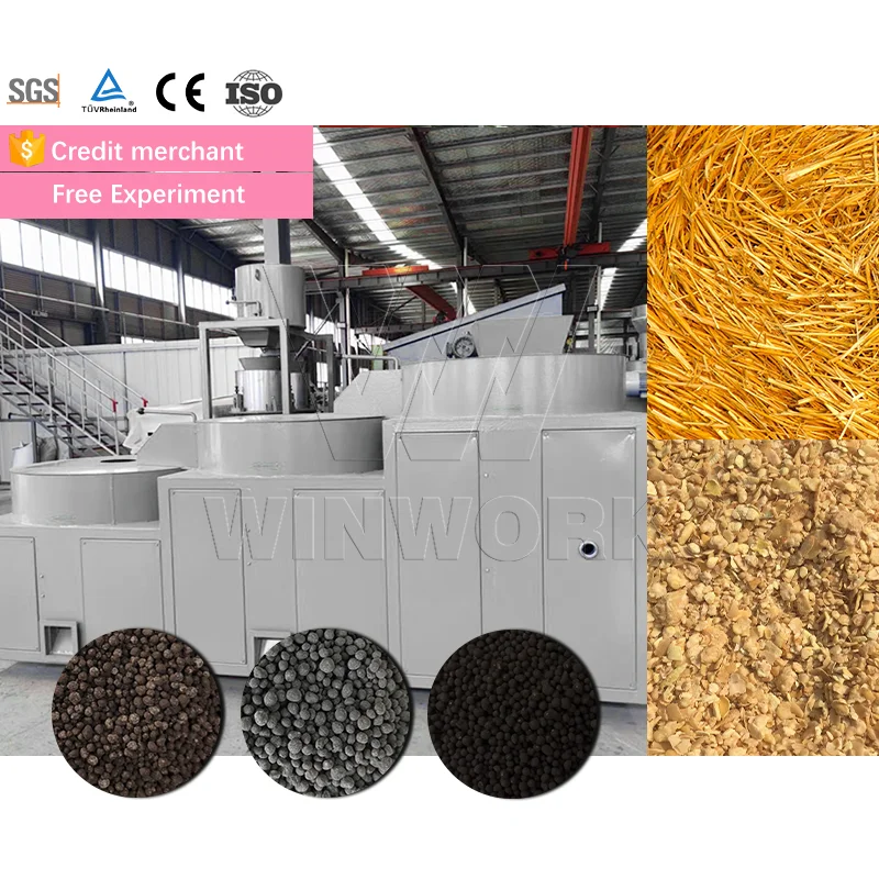 WINWORK New Condition Organic Fertilizer Machine Equipment for Animal Manure Processing Polishing Rounding Machine Core Motor