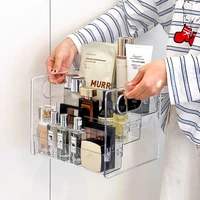 Organisateur de cosmétiques de bureau, panier de rangement incliné Transparent en acrylique pour maquillage, rouge à lèvres, parfum, masque Facial et autres, 1 pièce 2