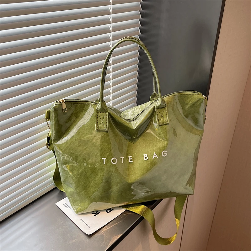 Modische Hochwertige Transparente PVC-Tragetasche mit Großer Kapazität, Wasserdichte Jelly-Tasche, Outdoor-Handtasche für Tägliche Reisen und Tourismus – Detail 16