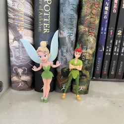 2Pieces/lot 8cm 10cm Disney Wonderful Fairy Dingdang Elf Flower Fairy Peter Pan Cute Cartoon Doll Handmade Model Decoration